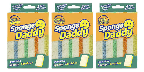 Sponge Daddy Fibra+esponja 3 Paquetes De 4 Esponjas C/u