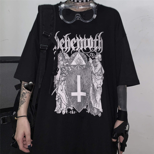 Camiseta Gótica Punk Goth Harajuku Estilo Emo Topes Gótico