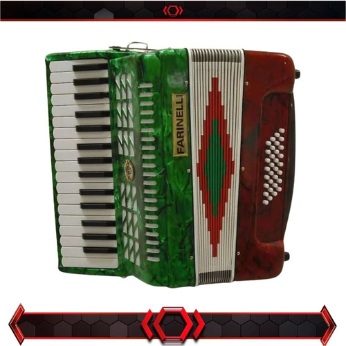 Acordeon Teclas Bandera 3232 S/ Registros Farinelli