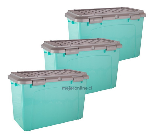 Baul Organizador Megaforte 120 Lts. Pack 3 Un.