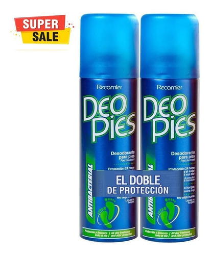 Desodorante Deo Pies Antibacterial 260m - mL Fragancia Suave & Duradera