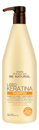 Shampoo Be Natural Lisso Keratina Libre De Sal 1 Litro