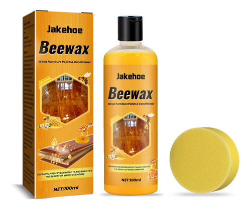 Abrillantador De Muebles De Cera De Abeja De 100 Ml, Madera