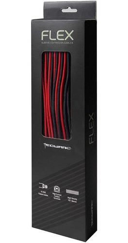 Kit Cables Atx Tecware Atx24 Pci-e 6+2 Eps 4+4 Rojo Y Negro