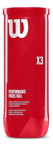 Pelota Padel Wilson Performance Paddle Profesional Tubo X 3 