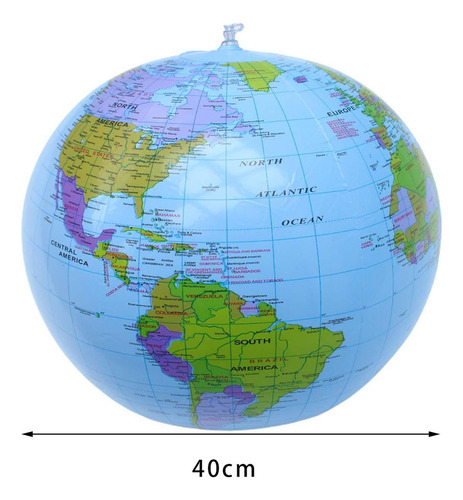 Ks Globo Terráqueo Inflable De 40 Cm, Mapa De Globo, Pelota