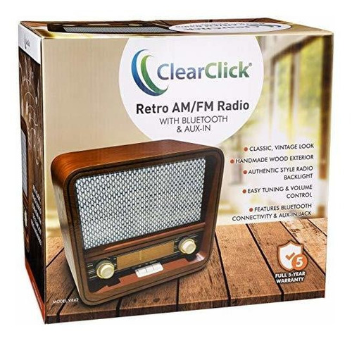 Imagen 4 de 5 de Clearclick - Radio Am/fm Clásica Retro Con Bluetooth Y Aux