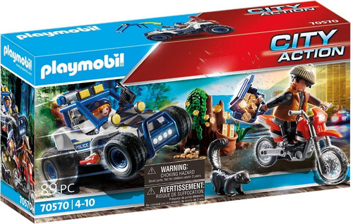 Playmobil Coche Todoterreno De Policía Y Ladrón De Joyas 