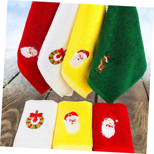 6 Piezas Toalla De Navidad Toallas De Mano De Algodón