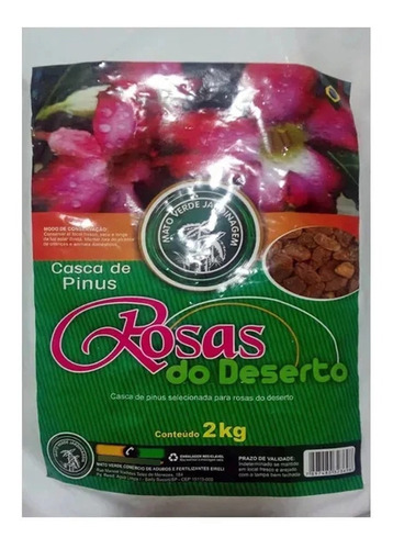 Casca De Pinus Para Rosas Do Deserto 2kg Mato Verde