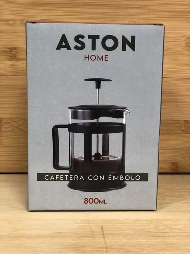 Imagen 2 de 5 de Cafetera Embolo Vidrio Metal Y Plastico Negro 800 Ml
