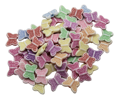 Cuenta Separador Acrílico 100g Pulseras Bisutería Collares Mariposa 220pz 1.4 Cm 1.1 Cm