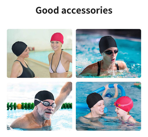 // 6 Gorros De Natación De Tela Impermeables Para
