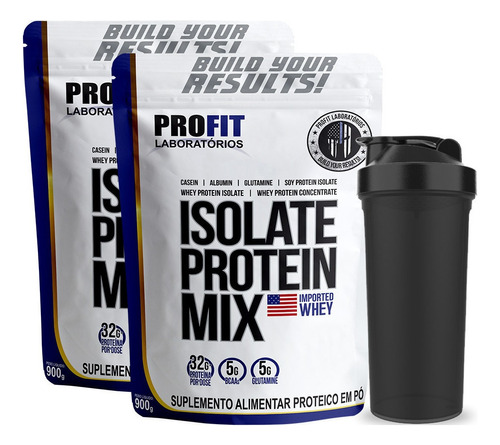 Combo 2x Whey Protein Isolado Mix 900g Profit = 1,8kg Sabor Cappuccino