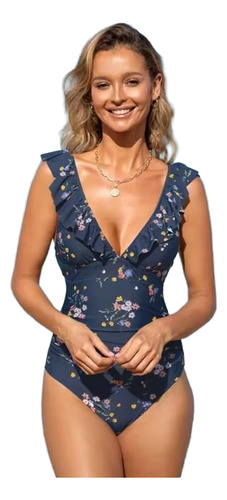 Traje De Baño De Una Pieza Cupshe Azul M
