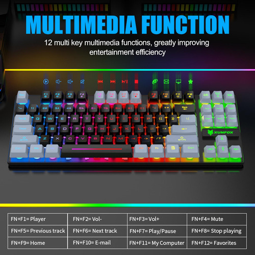 Teclado Para Juegos Teclado Con Cable Usb Ergonómico,
