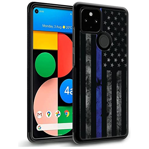 Funda Para Google Pixel 5 American Police Flag Pattern Rever