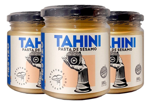 Pasta De Sesamo Mestizo Tahini Sin Tacc Apto Vegano 180g X3