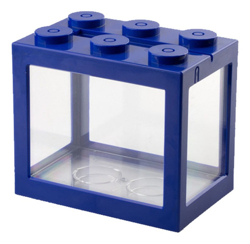 Imagen 2 de 9 de Mini Tanque De Peces Usb De Escritorio Led Acuario Kit Azul