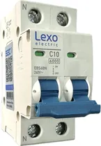 Comprar Interruptor Automatico Bipolar 2x10a 6ka Curva C - Lexo
