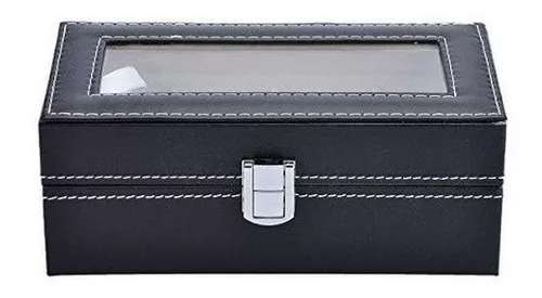 Caja Para Guardar Relojes Hombre 12 Compartimentos Organizador De Cuero  Joyeria