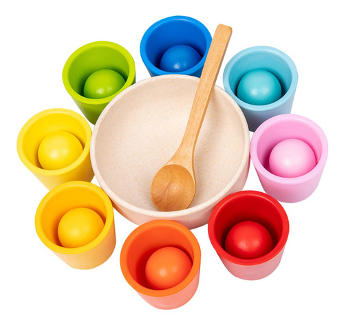 Bolas En Tazas Juguetes Juego De Clasificación De Colores