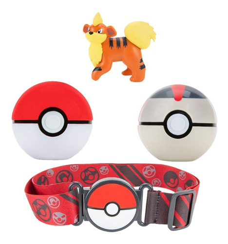 Set Entrenamiento Cinturón Pokemon + Pokebola + Figura Febo