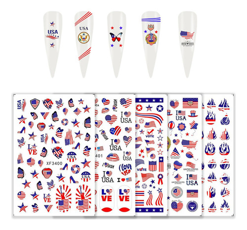 4 X 5 Hojas Diseños De Bandera Americana Decoración De