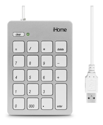 Teclado Numerico Usb Ihome (iMac-a210s) Color del teclado Wired