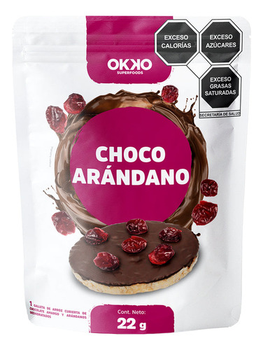 Galletas De Arroz Y Quinoa Chocolate Con Arandan De 22g Okko
