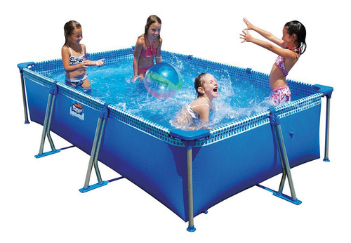 Pileta estructural rectangular Pelopincho 1043 con capacidad de 2800 litros de 2.7m de largo x 1.6m de ancho azul