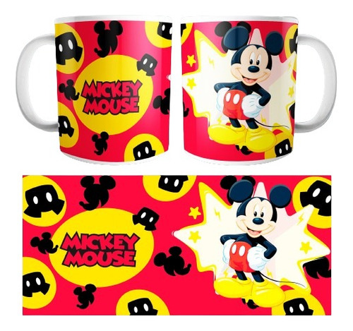 Taza Plástica Diseño Mickey Y Minnie Mouse. 