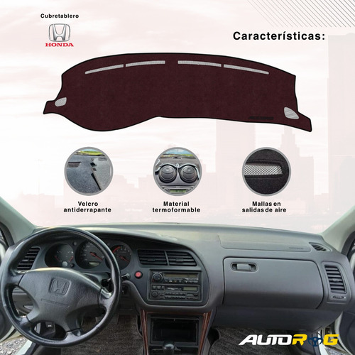 Cubretablero Bordado Honda Accord 2002 Vino-negro H3-g