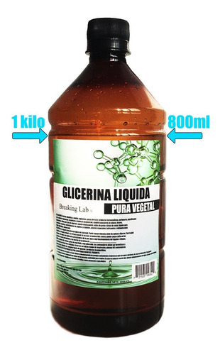 Imagen 2 de 3 de Glicerina Liquida Pura Vegetal 1000g 1 Kilo Nuevo Envase!!