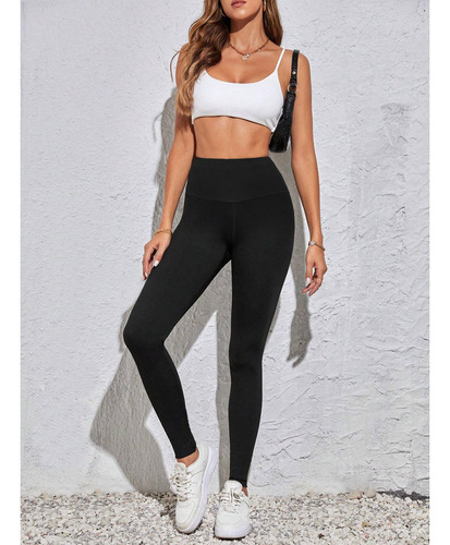 Leggings Mujer Lisos Rib Push Up Deportivos Cintura Alta