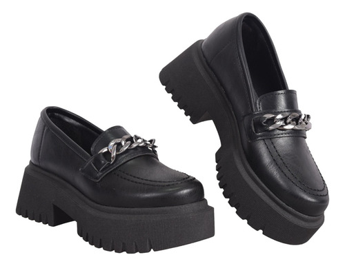 Zapatos Mocasin Mujer Popy´s Mara Platraforma Cadena #210