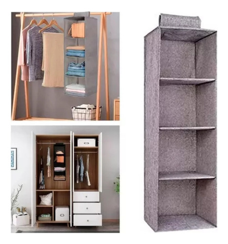 Organizador Zapatos Ropa Tela Colgante X4 Estantes