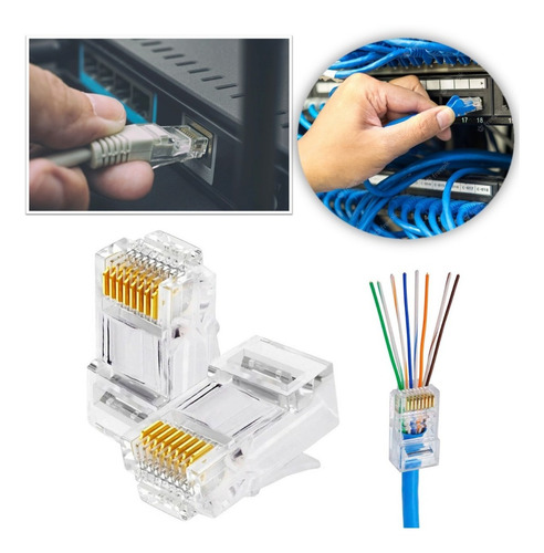 Conector Rj45 Cat5e Intelbras Conex 1000 Pacote Com 50 Un