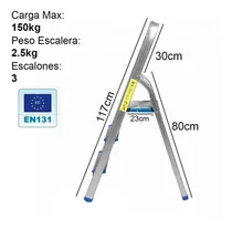 Comprar Escalera Domestica Aluminio Reforzada 3 Escalones