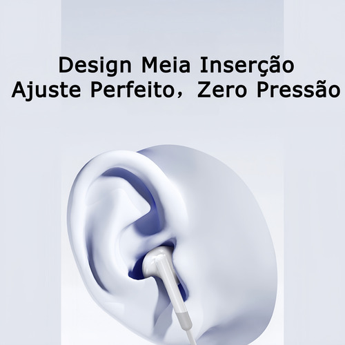 Fones De Ouvido Com Microfone E Fio Ezra Cor Preto Branco