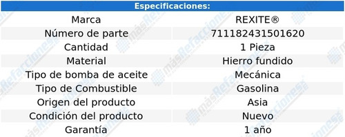 Bomba Aceite Pontiac Ventura 6 Cil 4.1l 71-75 Rexite