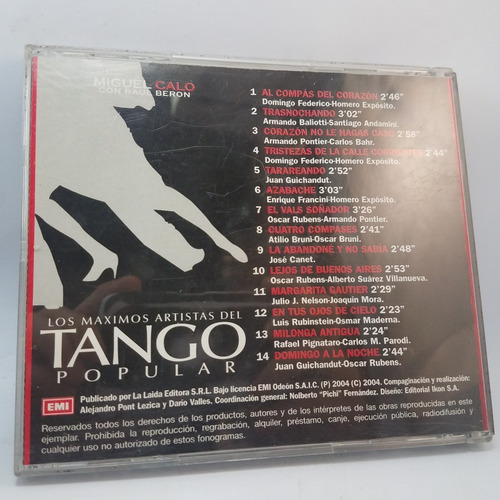 Miguel Caló - Raul Beron - Tango Popular - Cd - Mb (Usado)
