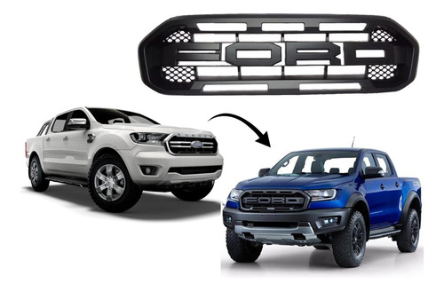 Mascara Estilo Raptor Ford Ranger 2021-2023 (letras Ford)