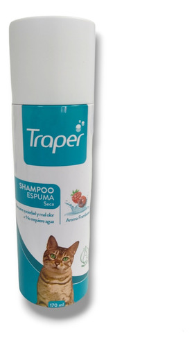 Shampoo Espuma Seca Para Gatos Traper 170 Ml