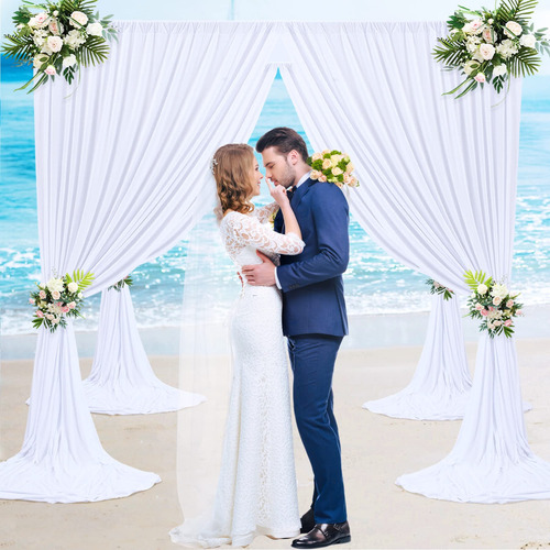 Cortina Blanca Para Fondo De 10x10 Para Fiestas Boda Tela