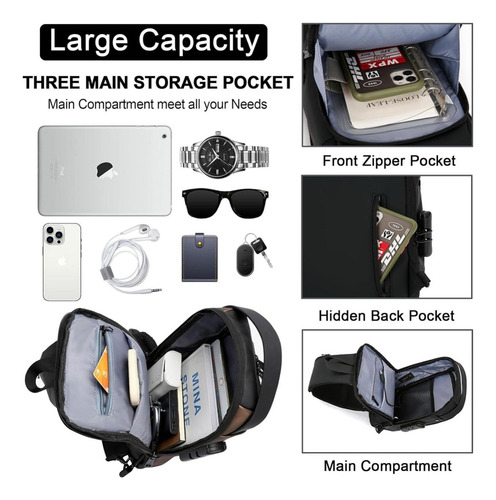 Mochila Antirrobo Impermeable Usb Con Candado - Morral Marrón Claro