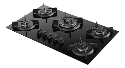 Cooktop Dako Supreme 5q Gás Mesa Vidro Temperado Bivolt Pto