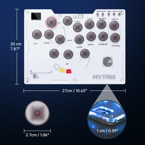 Mytrix Arcade Stick Controlador Sin Palanca Con Todos Los De