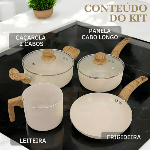 Panelas De Alumínio Com Revestimento Cerâmico - 4 Peças