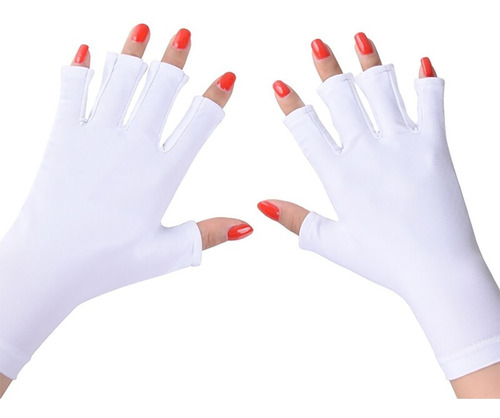 Guantes Anti Uv Radiacion Lampara Uñas Aplicacion Gelish Bla